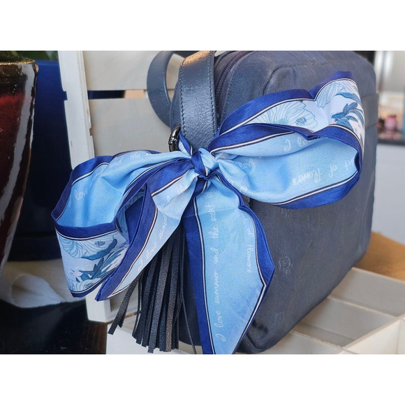 Christian Dior Vintage Navy Shoulder Bag w/Twilly & Insert Added - Picture 14 of 16